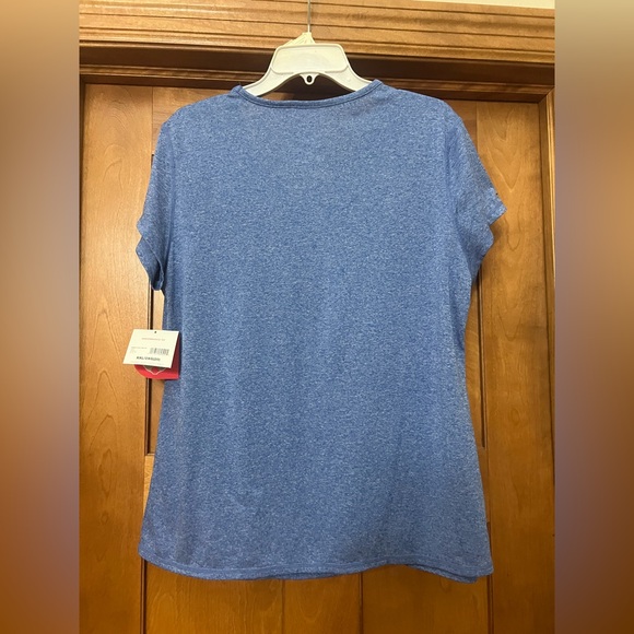 Danskin Now Semi Fitted V Neck Athletic Workout Shirt Size XXL Blue/Purple NWT - Picture 5 of 9